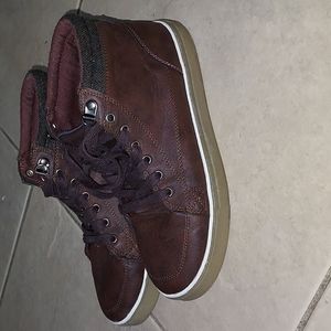 Brown mid top sneakers